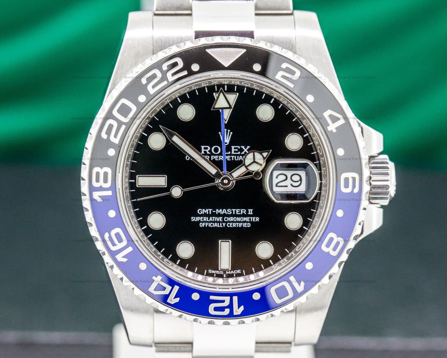 Rolex GMT Master II Ceramic Black & Blue "Batman" SS 