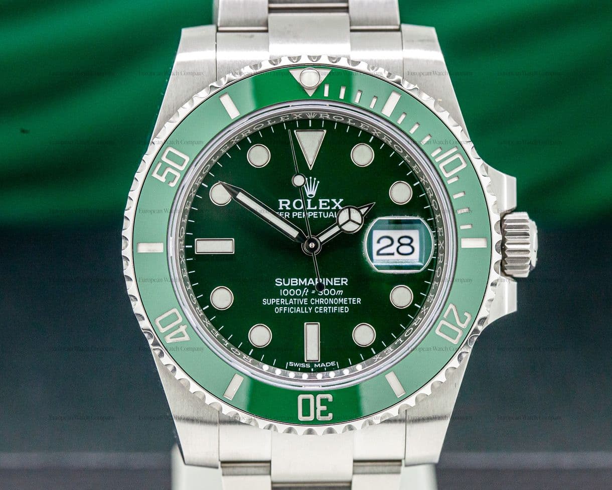Rolex Submariner Green Ceramic Bezel Green Dial SS 