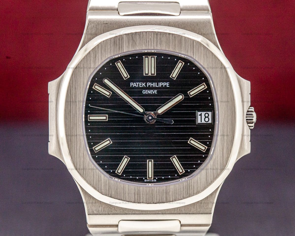 Patek Philippe Nautilus 3711 18K White Gold Black Dial RARE 