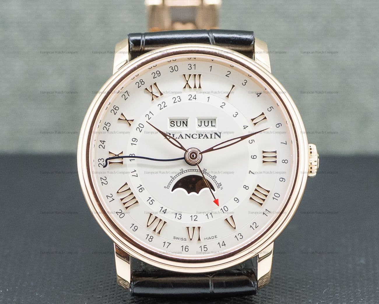 Blancpain Villeret Moonphase Complete Calendar GMT 18K Rose Gold 