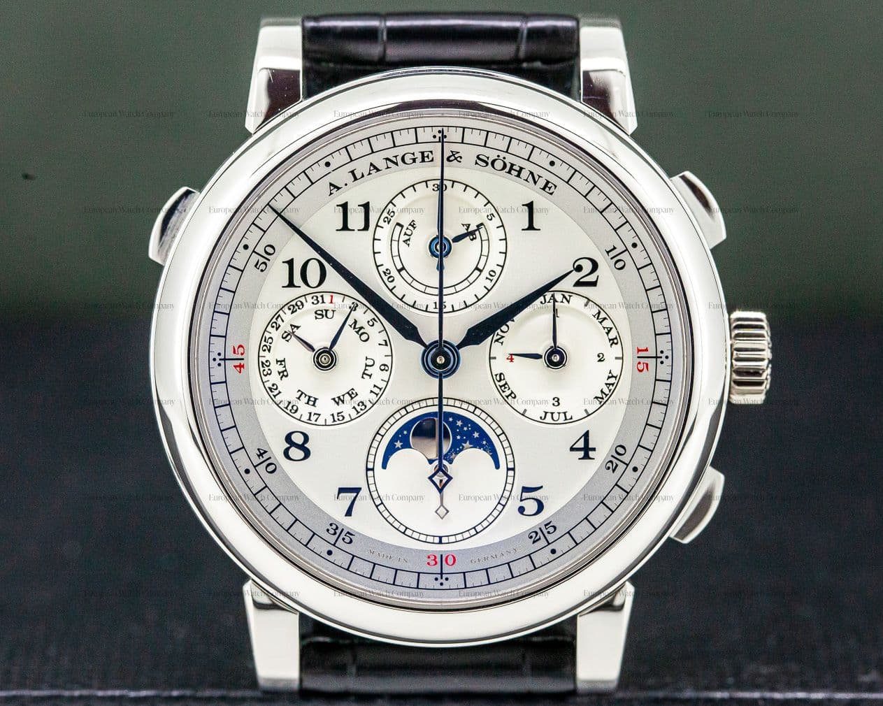 A. Lange and Sohne 1815 Rattrapante Perpetual Calendar Platinum FULL SET