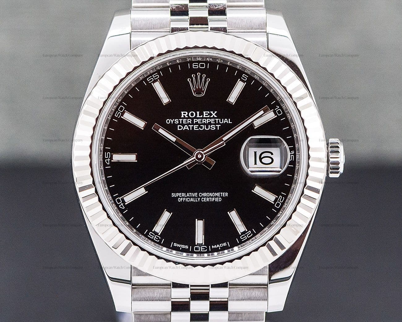 Rolex Datejust 41 Black Stick Dial SS / Jubilee 