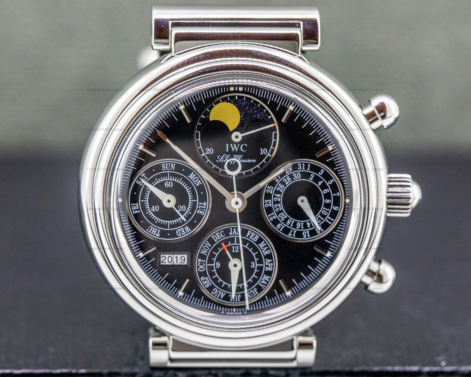 IWC Da Vinci Perpetual Chronograph Black SS / Alligator  