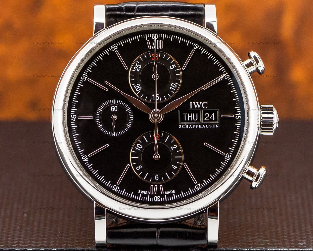 IWC Portofino Chronograph SS Black Dial 