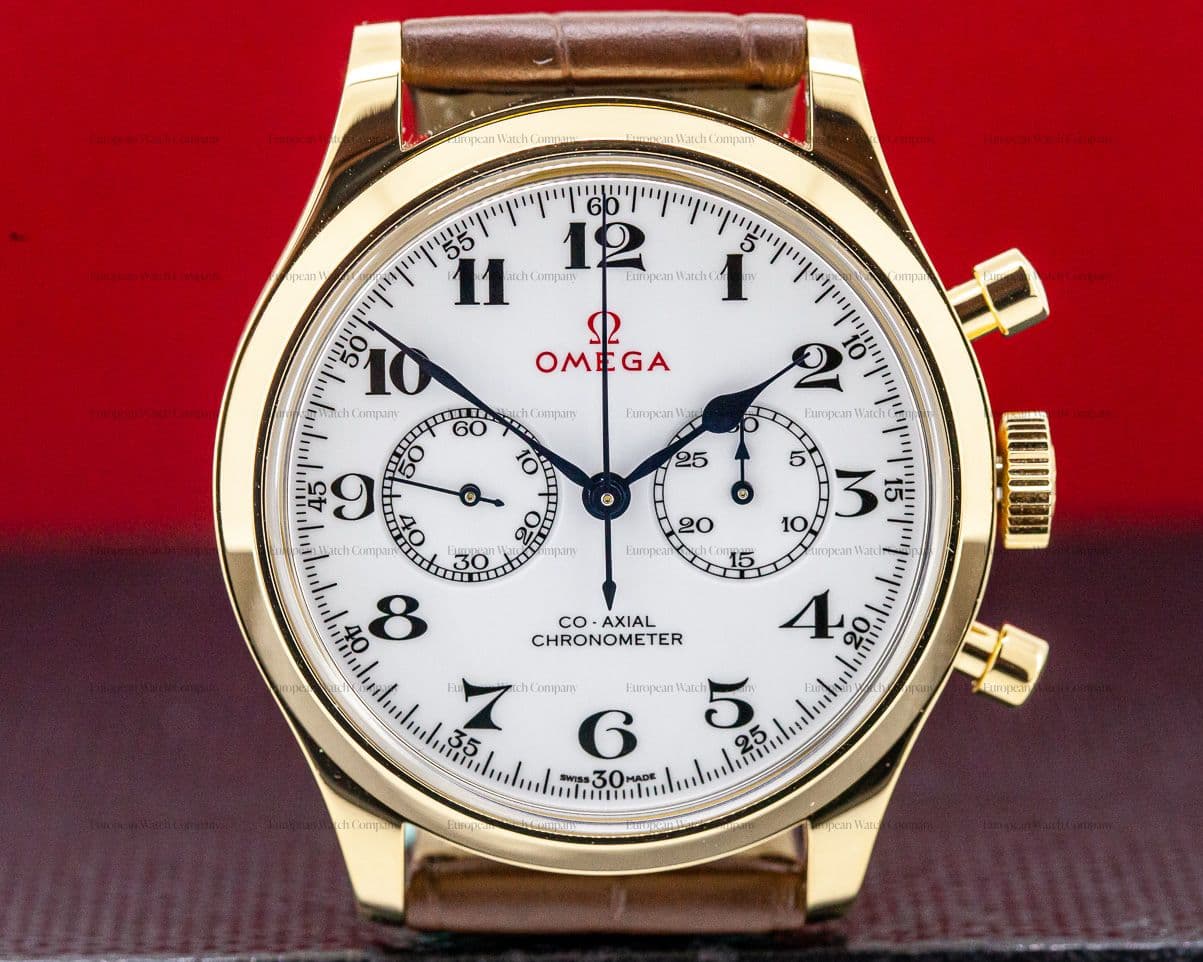 Omega Olympic Official Timekeeper White Dial 18k Yellow Gold LIMITED