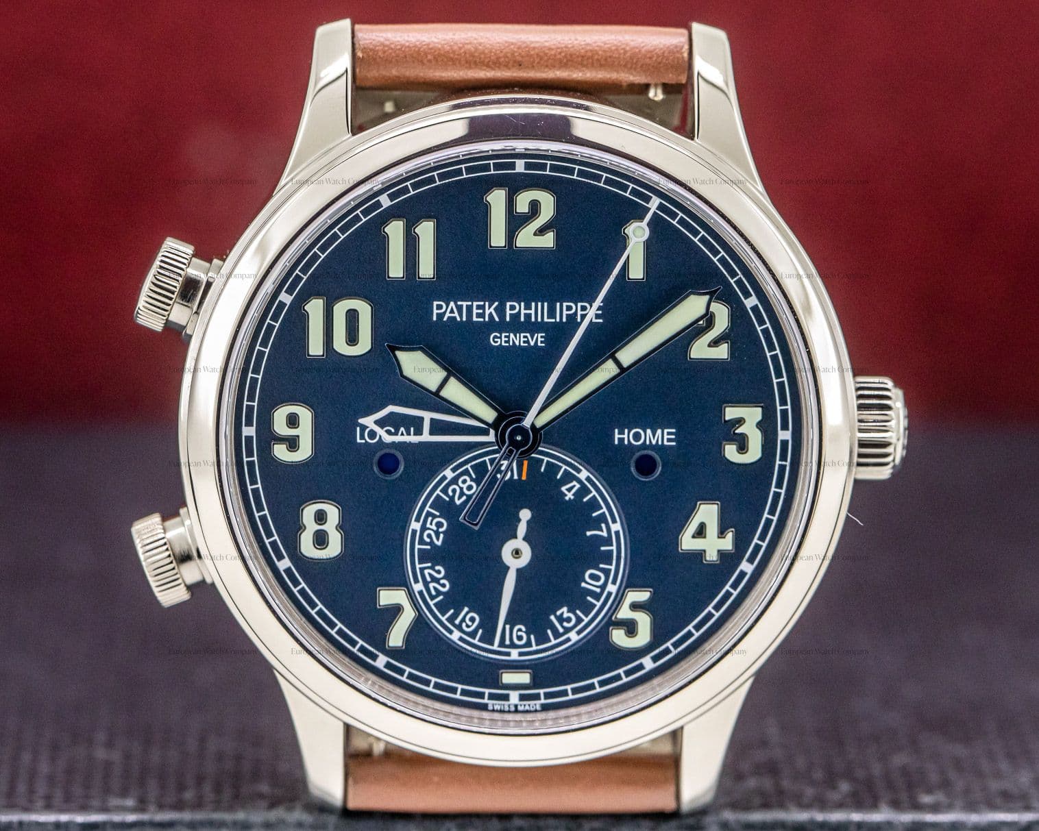 Patek Philippe Calatrava Pilot Travel Time 18k White Gold