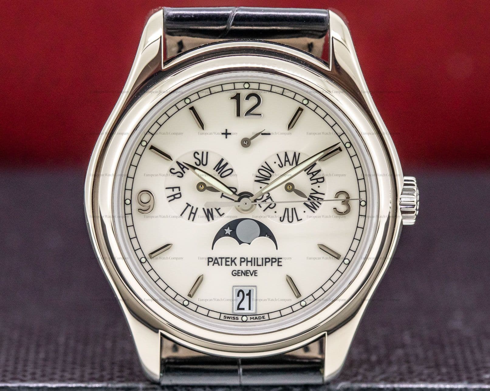 Patek Philippe Annual Calendar 18K White Gold Porcelain Dial 

