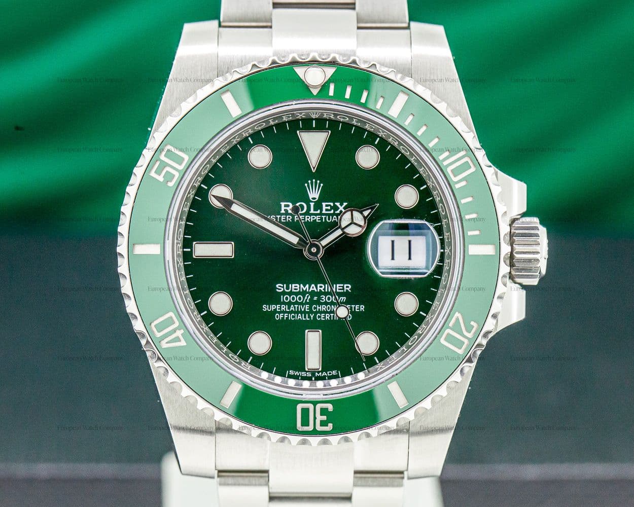 Rolex Submariner Green Ceramic Bezel Green Dial SS 