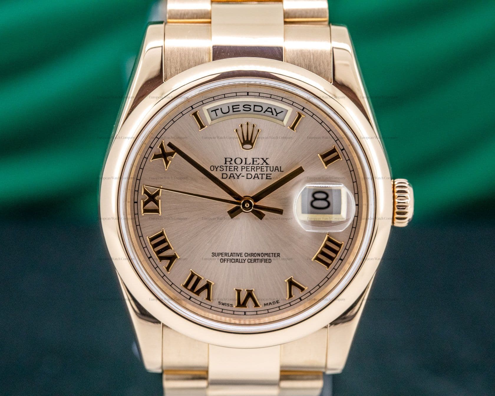 Rolex Day Date Oyster President Rose Roman 18K Rose Gold FULL SET