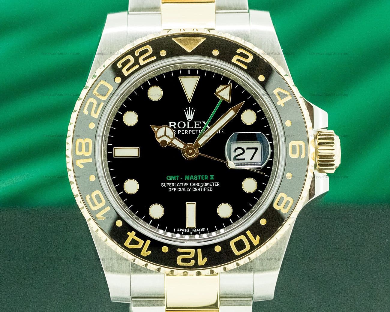 Rolex GMT Master II  SS / 18K Yellow Gold Black Dial 