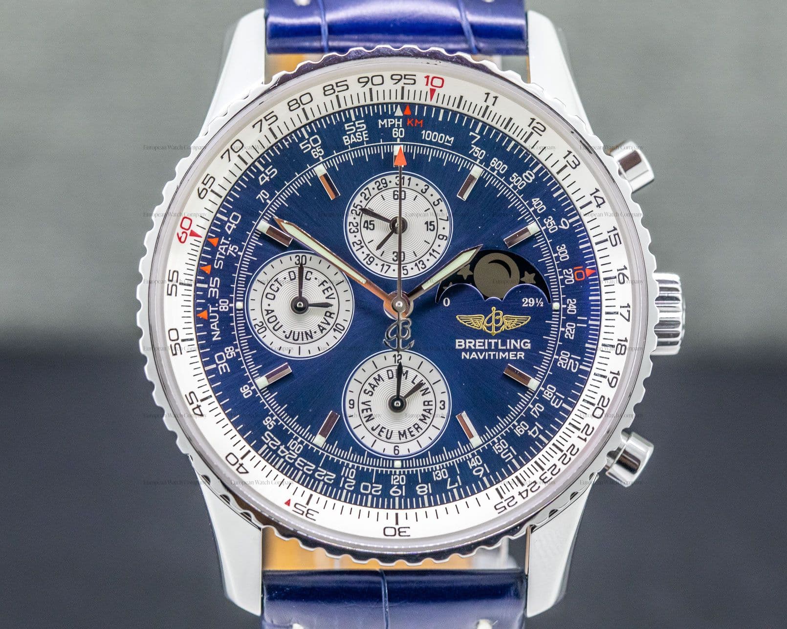 Breitling Navitimer Olympus 1461 SS Blue Dial