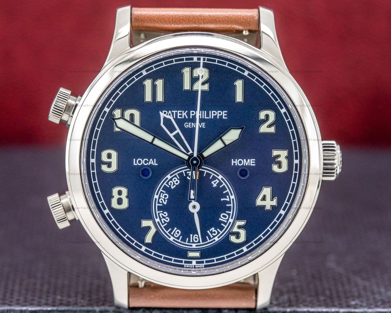 Patek Philippe Calatrava Pilot Travel Time 18k White Gold 
