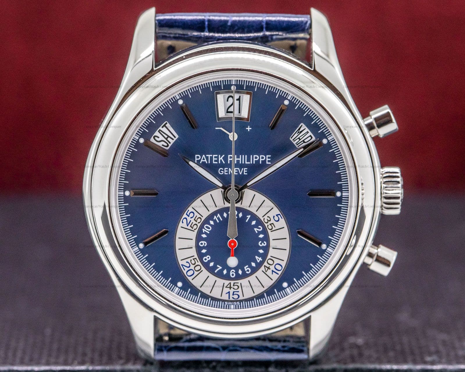 Patek Philippe Annual Calendar Chronograph Platinum Blue Dial 
