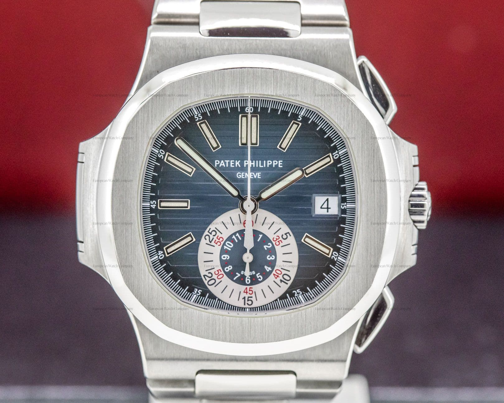 Patek Philippe Nautilus Chronograph SS Blue Dial / FULL SET 