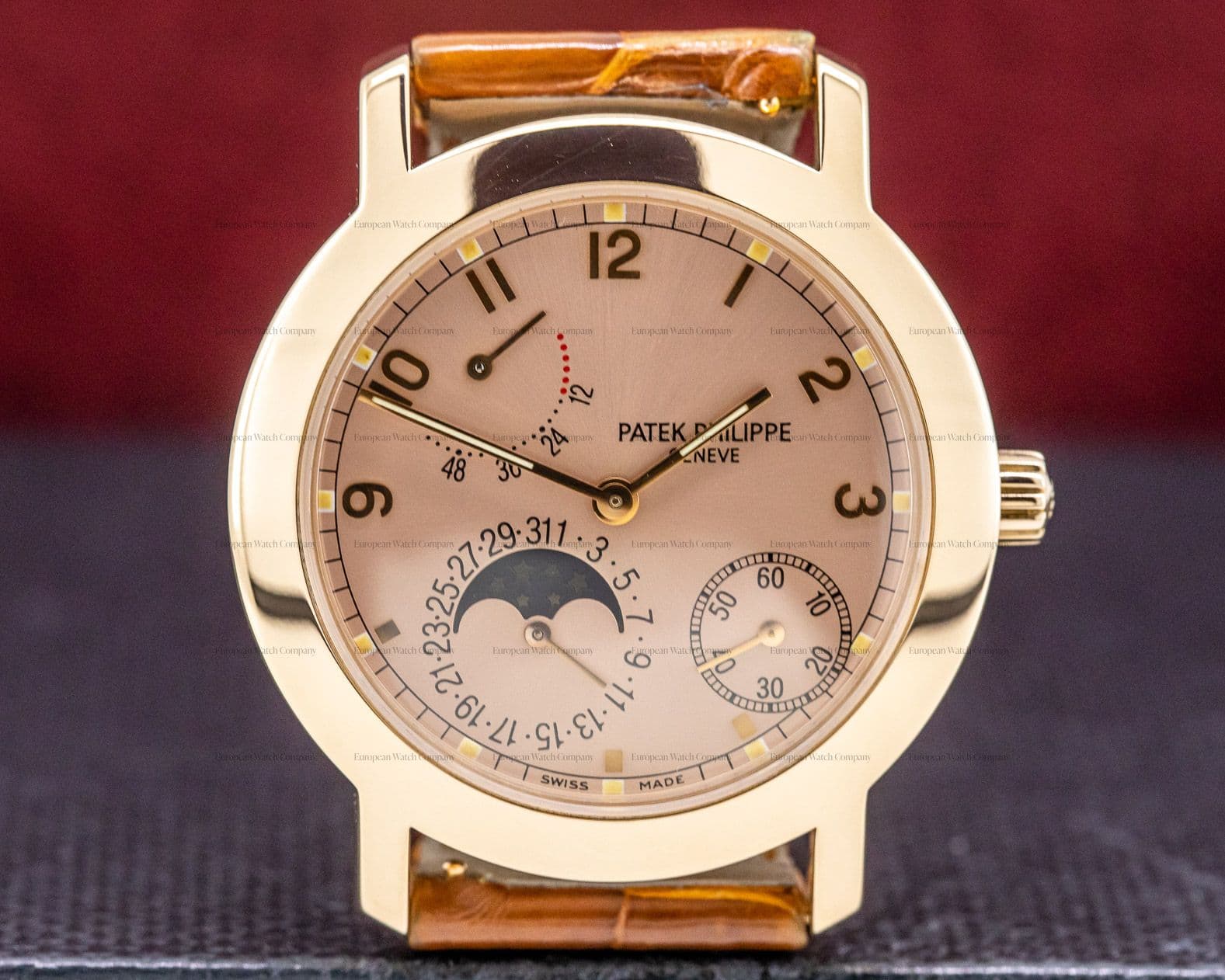 Patek Philippe Moon Phase Power Reserve Salmon Dial 18K Rose Gold 
