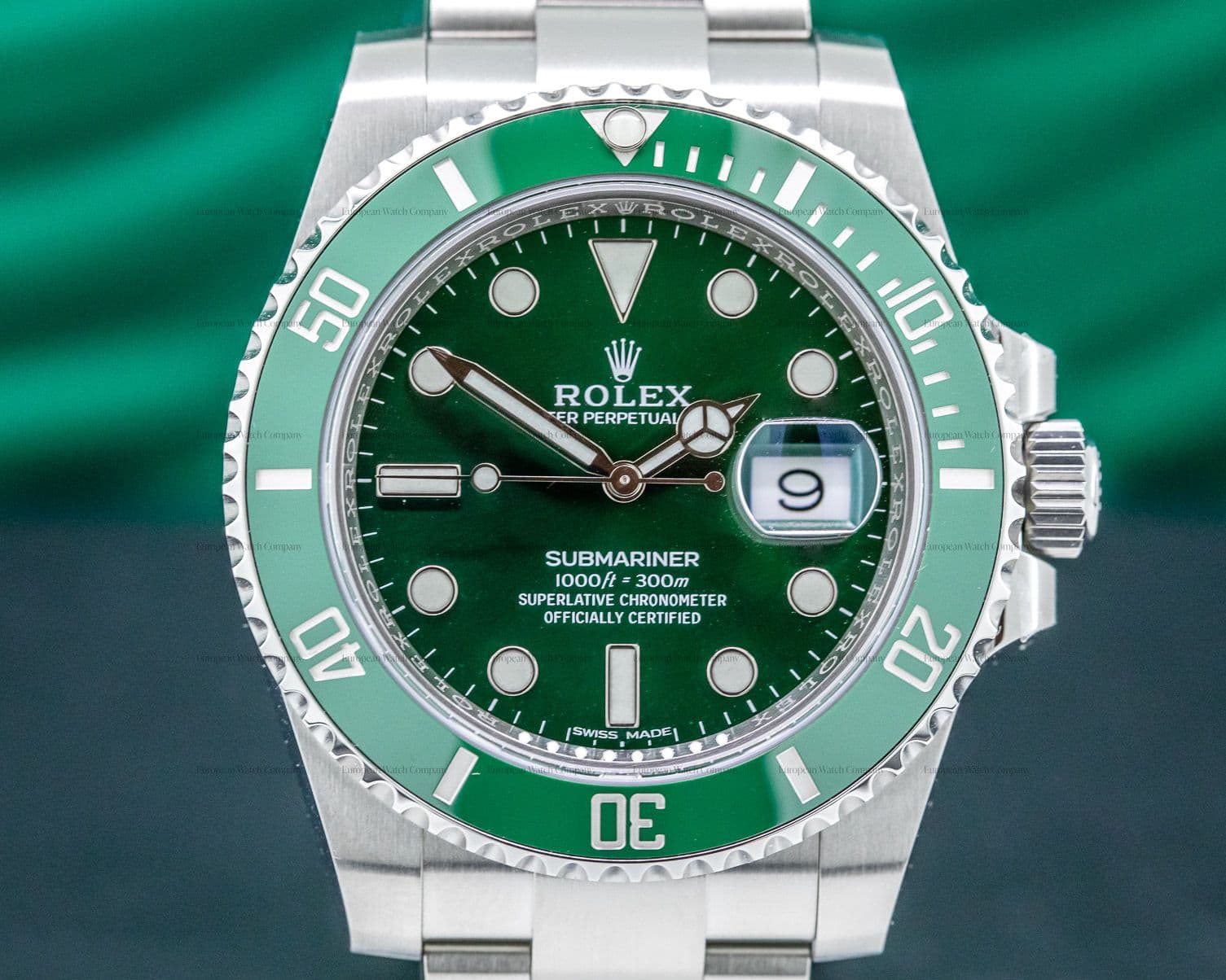 Rolex Submariner Green Ceramic Bezel Green Dial SS UNWORN