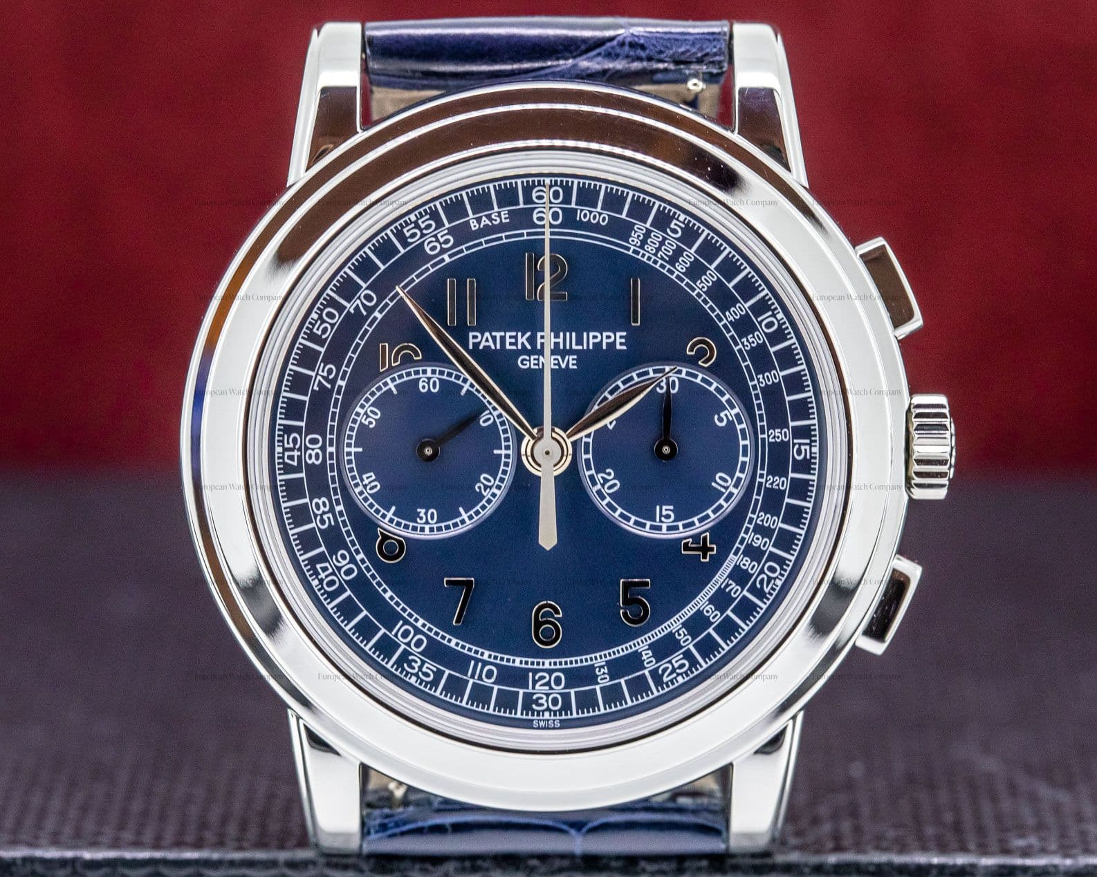 Patek Philippe 5070 Platinum Blue Dial Chronograph EXCELLENT FULL SET