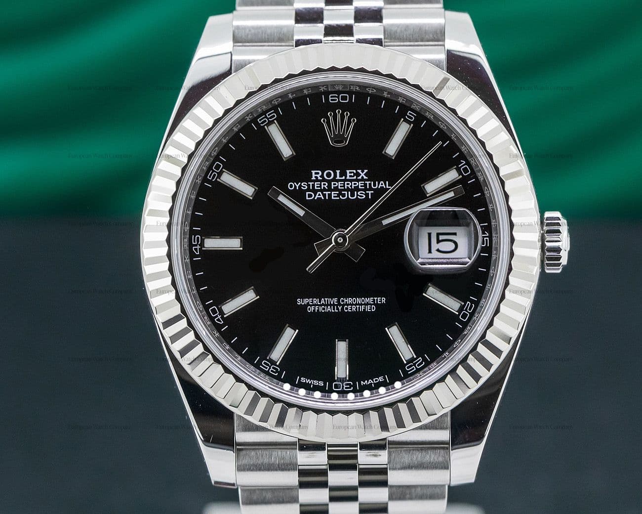 Rolex Datejust 41 Black Stick Dial SS / Jubilee 