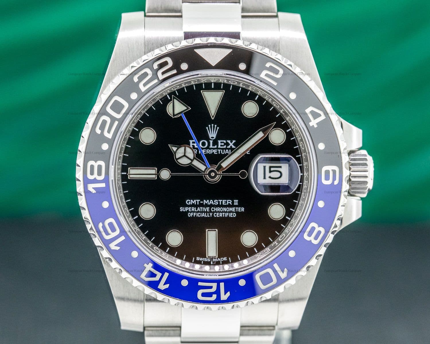 Rolex GMT Master II Ceramic Black & Blue "Batman" SS 