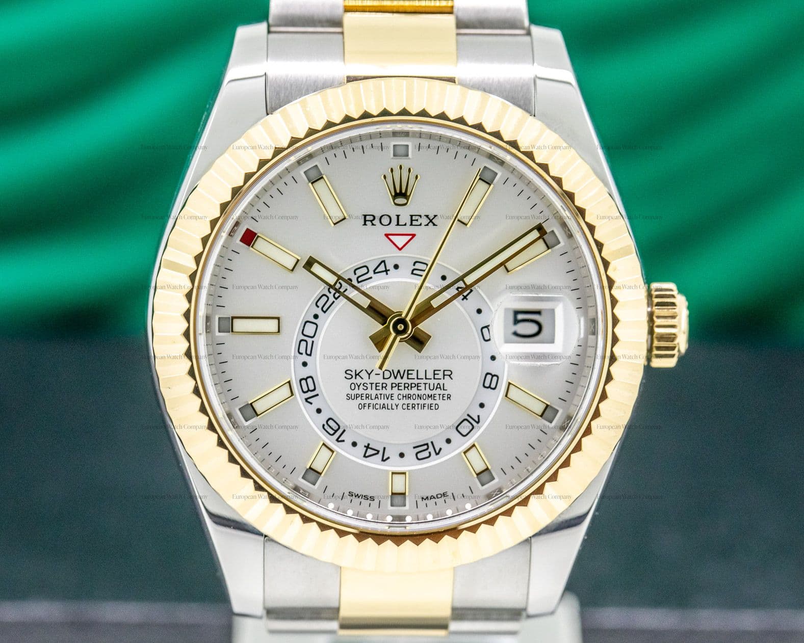 Rolex Sky Dweller Steel & Yellow Gold White Dial 