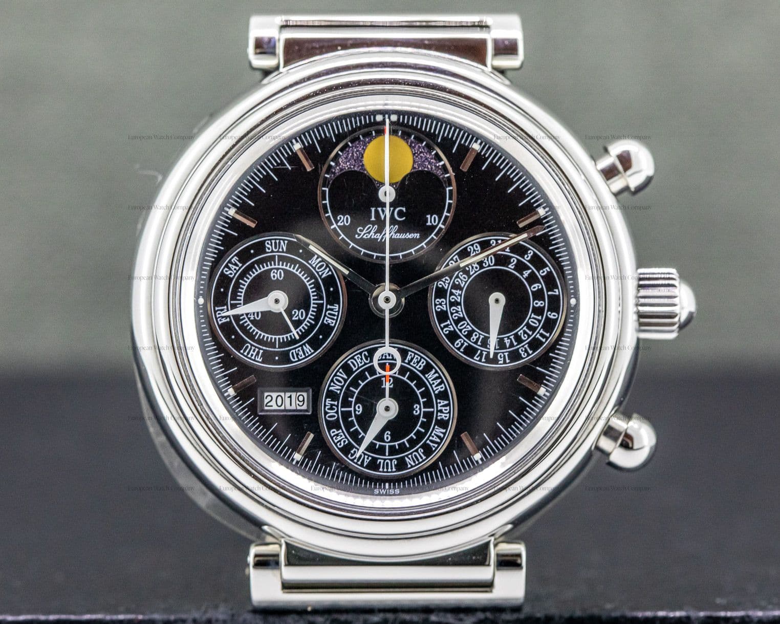 IWC Da Vinci Perpetual Chronograph Black SS / Alligator  