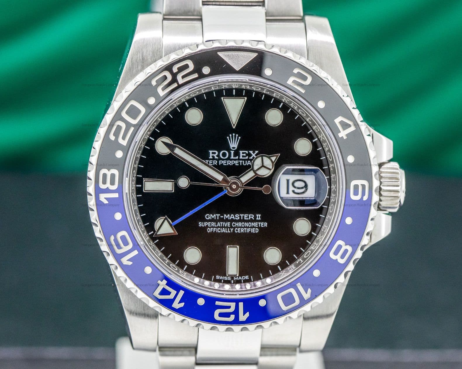 Rolex GMT Master II Ceramic Black & Blue "Batman" SS 