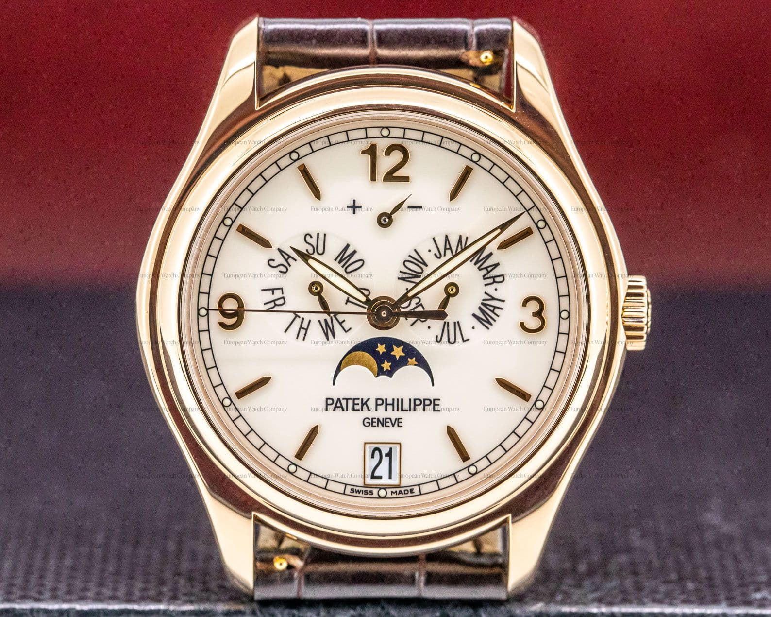 Patek Philippe Annual Calendar 18K Rose Gold Porcelain Dial 39MM
