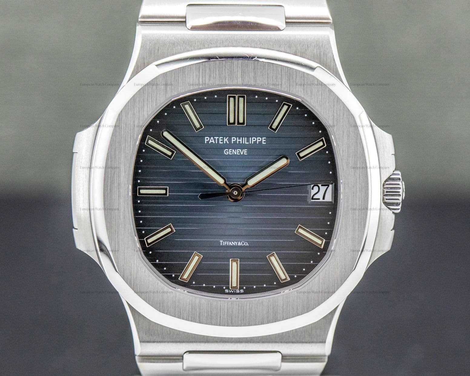 Patek Philippe Jumbo Nautilus Blue Dial SS "TIFFANY & CO" 