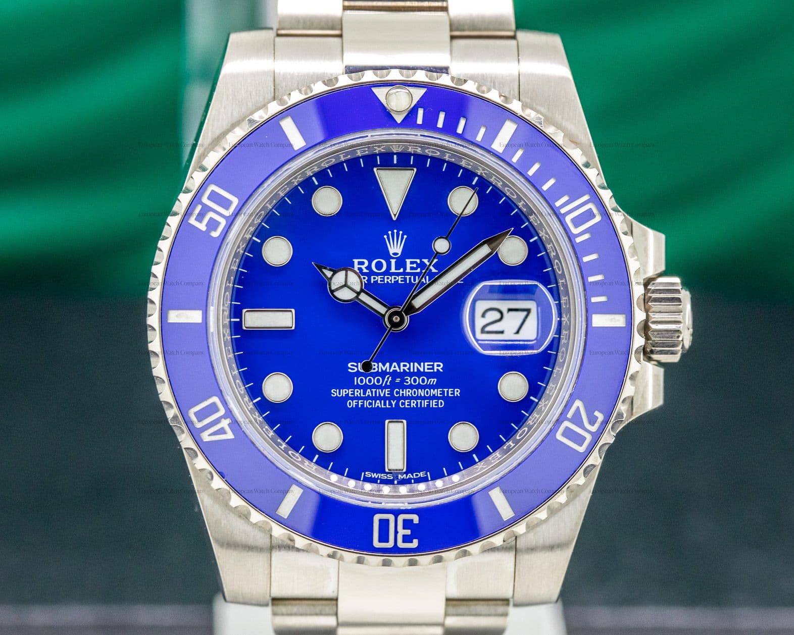 Rolex Submariner 18K White Gold Blue Dial
