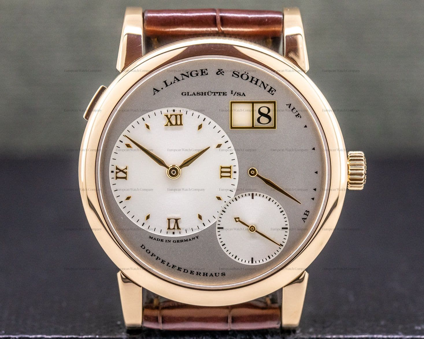 A. Lange and Sohne Lange 1 18K Rose Gold Silver Dial