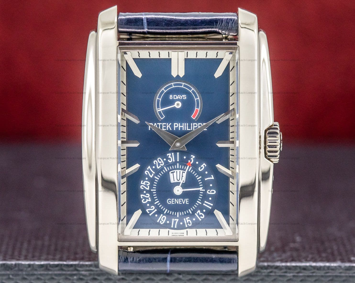 Patek Philippe Gondolo 8 Day Manual Wind Blue Dial 18K White Gold