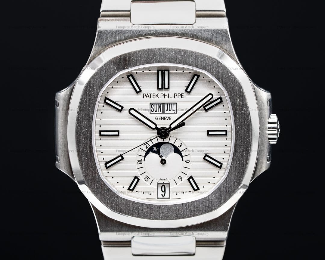 Patek Philippe Nautilus 5726/1A Annual Calendar Moon White Dial SS 