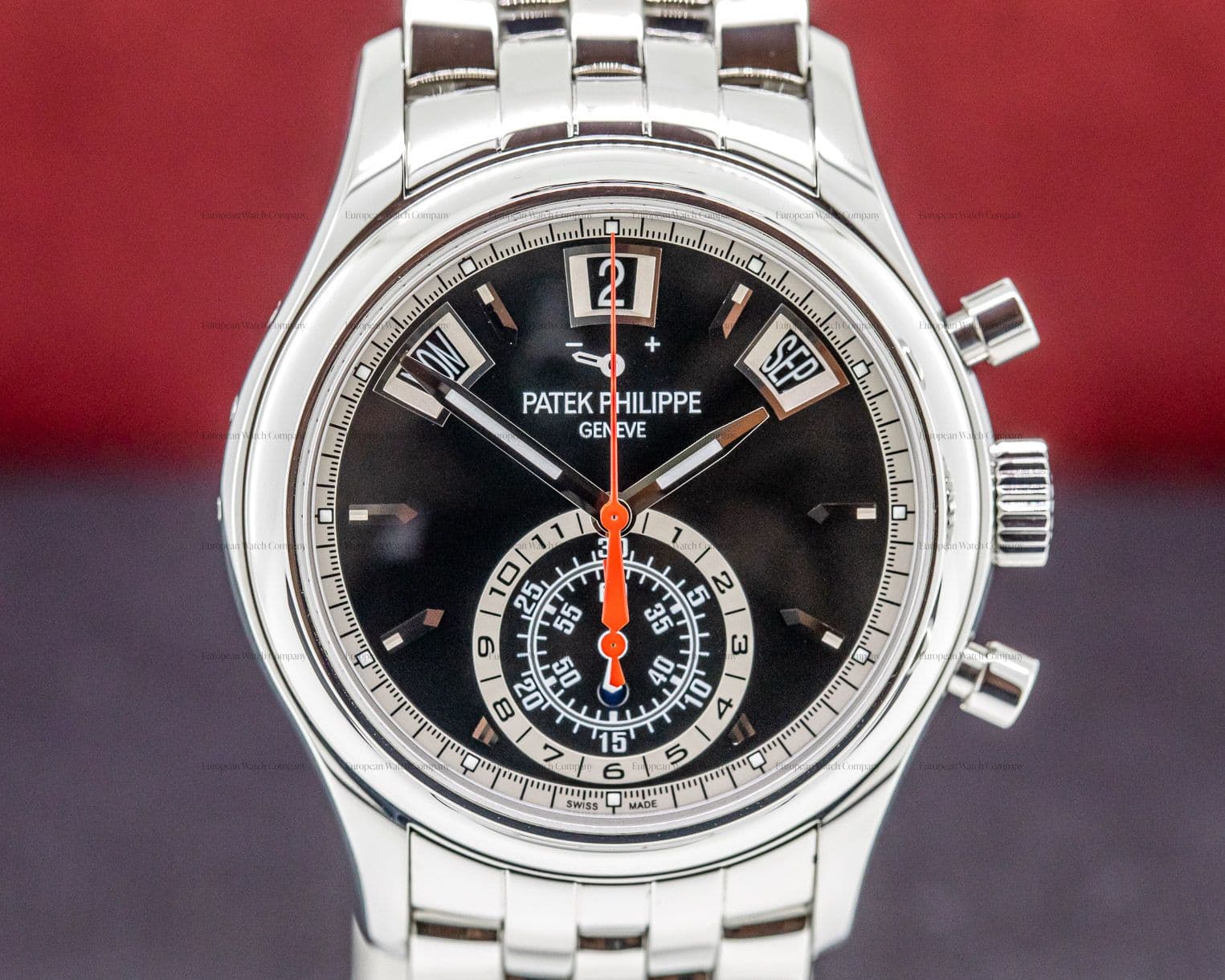 Patek Philippe Annual Calendar Black Dial Chronograph SS DISCONTINUED 