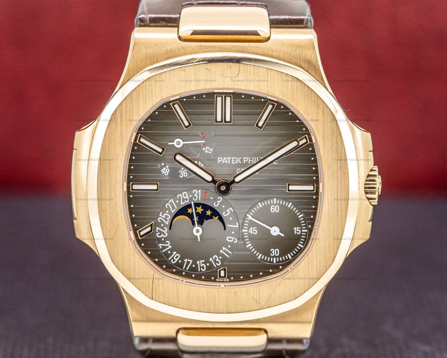 Patek Philippe Jumbo Nautilus Power Reserve Moon 18K Rose Gold
