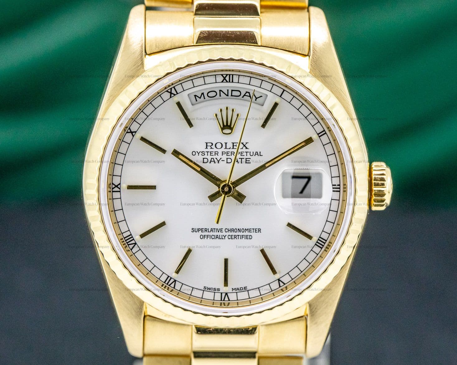 Rolex Day Date President White Dial 18K Yellow Gold 