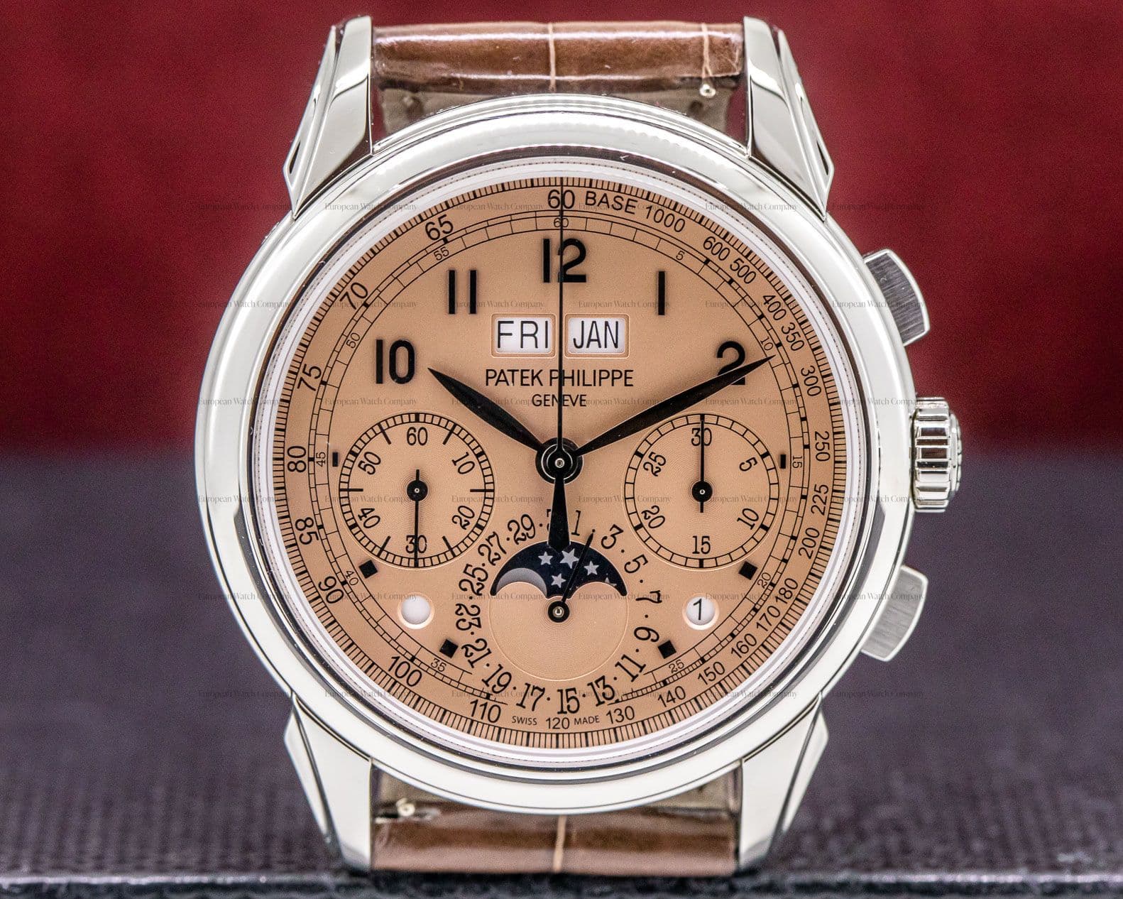 Patek Philippe 5270P Perpetual Calendar Chronograph Platinum Salmon Dial UNWORN
