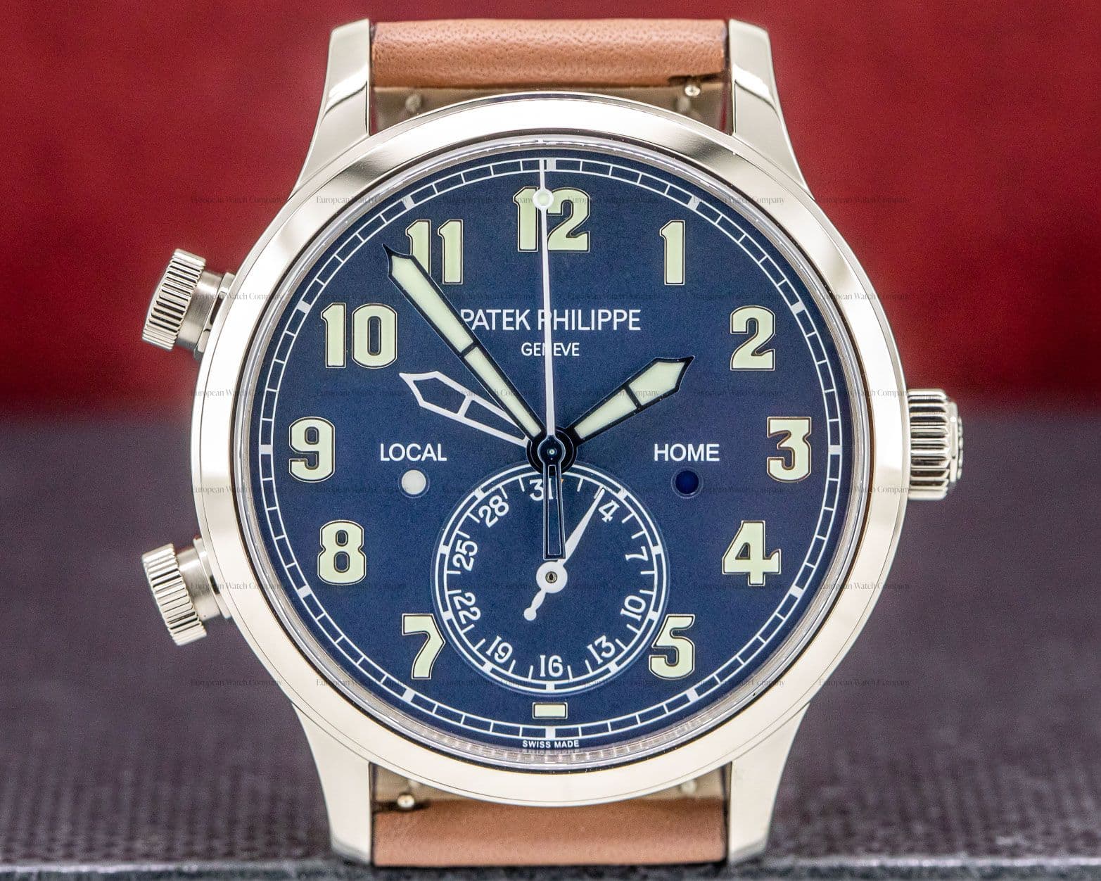 Patek Philippe Calatrava Pilot Travel Time 18k White Gold 