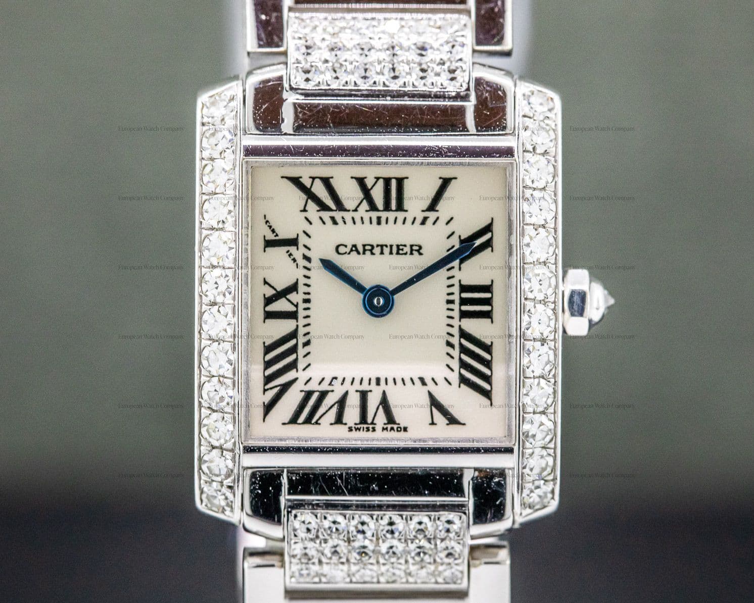 Cartier Tank Francaise Mini Quartz 18K White Gold DIAMONDS