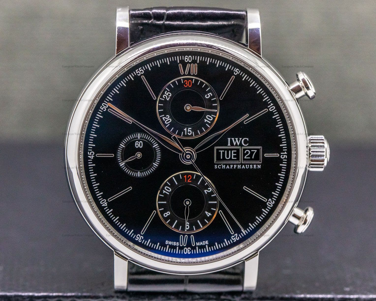 IWC Portofino Chronograph SS Black Dial 