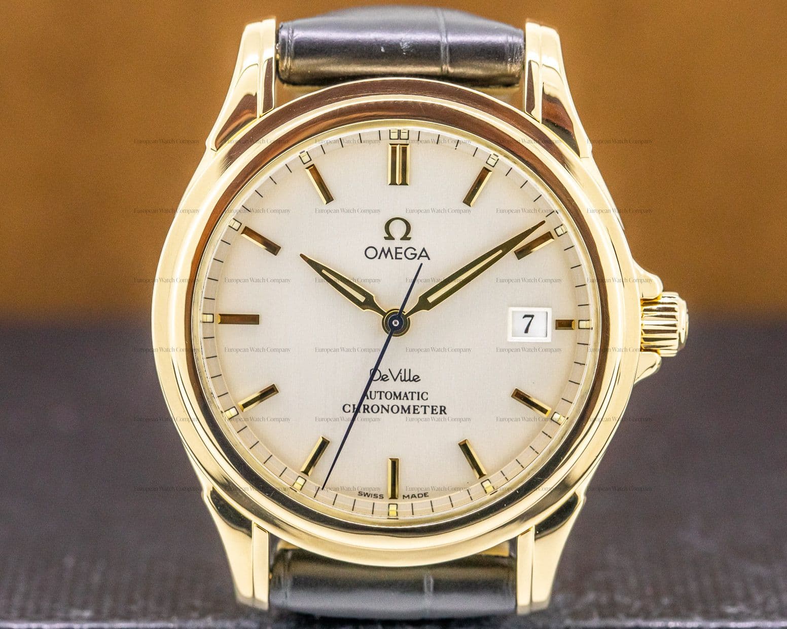 Omega De Ville Co-Axial 18K Yellow Gold Silver Dial 18k Deployant