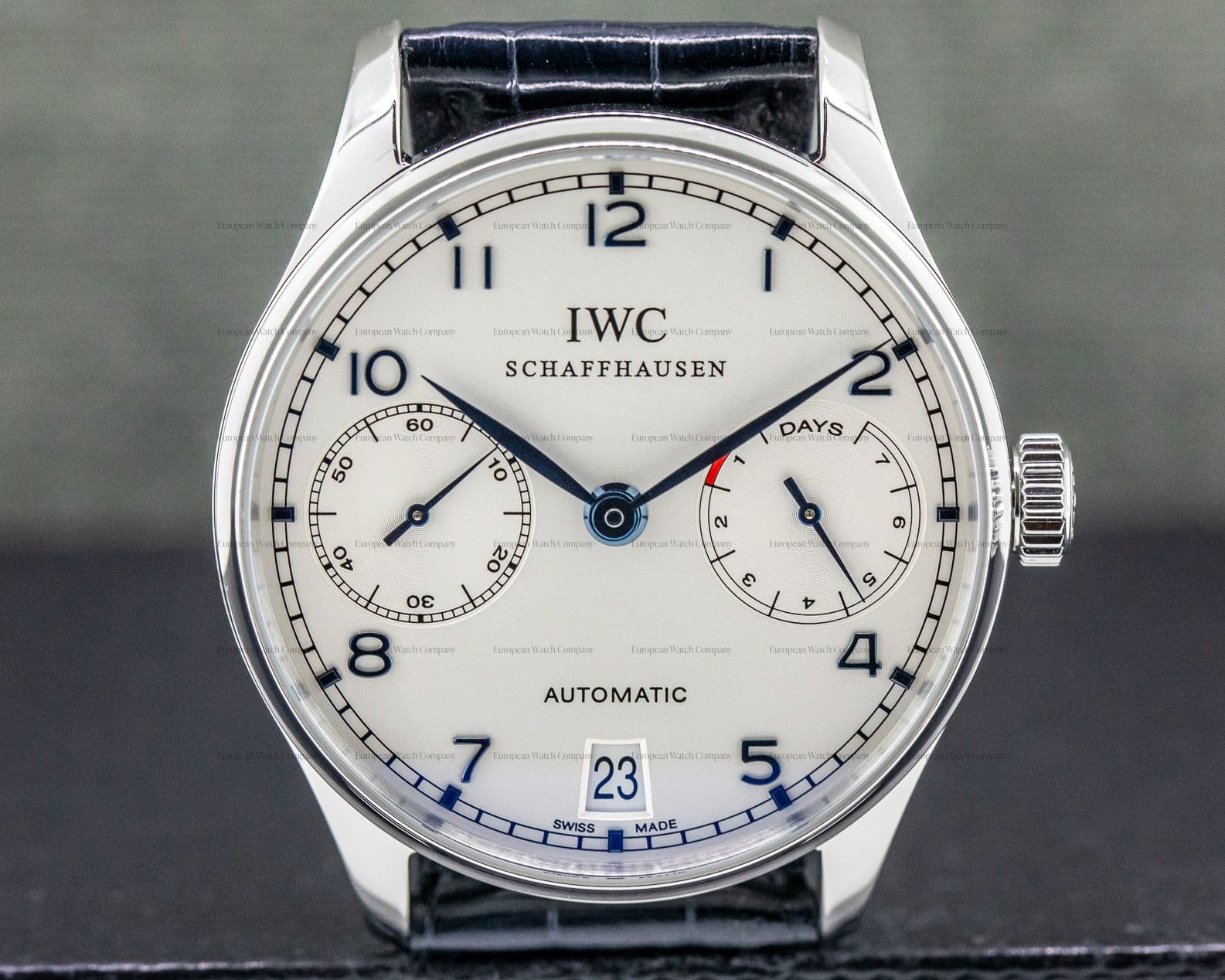 IWC Portuguese 7 Day SS / Blue Numerals 