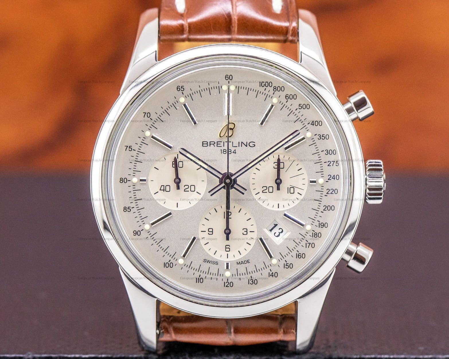 Breitling Transocean Chronograph Limited SS Silver Dial