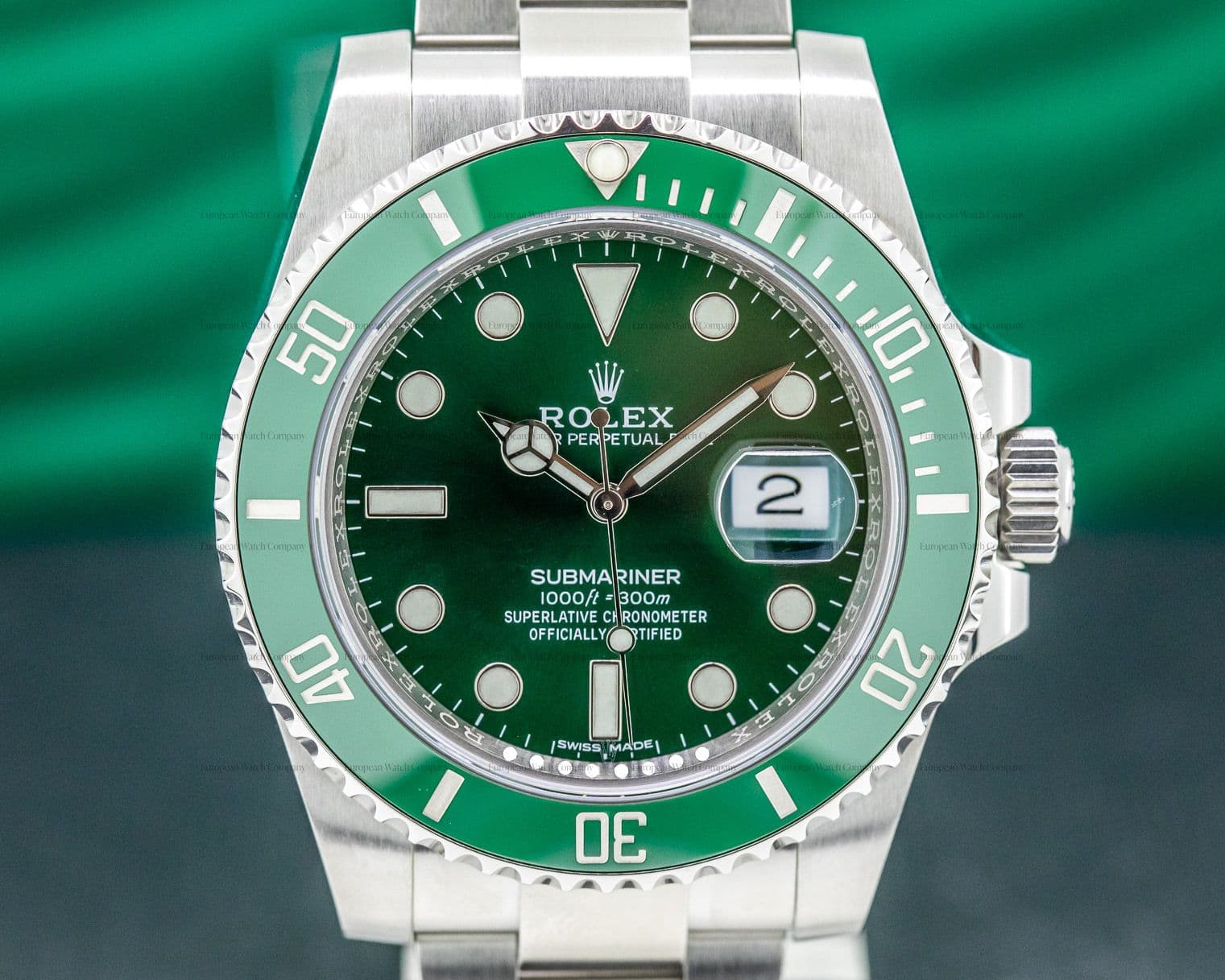 Rolex Submariner Green Ceramic Bezel Green Dial SS 