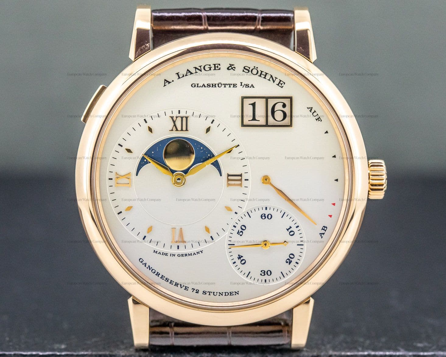 A. Lange and Sohne Grande Lange 1 Moon Rose Gold / Deployment Buckle 