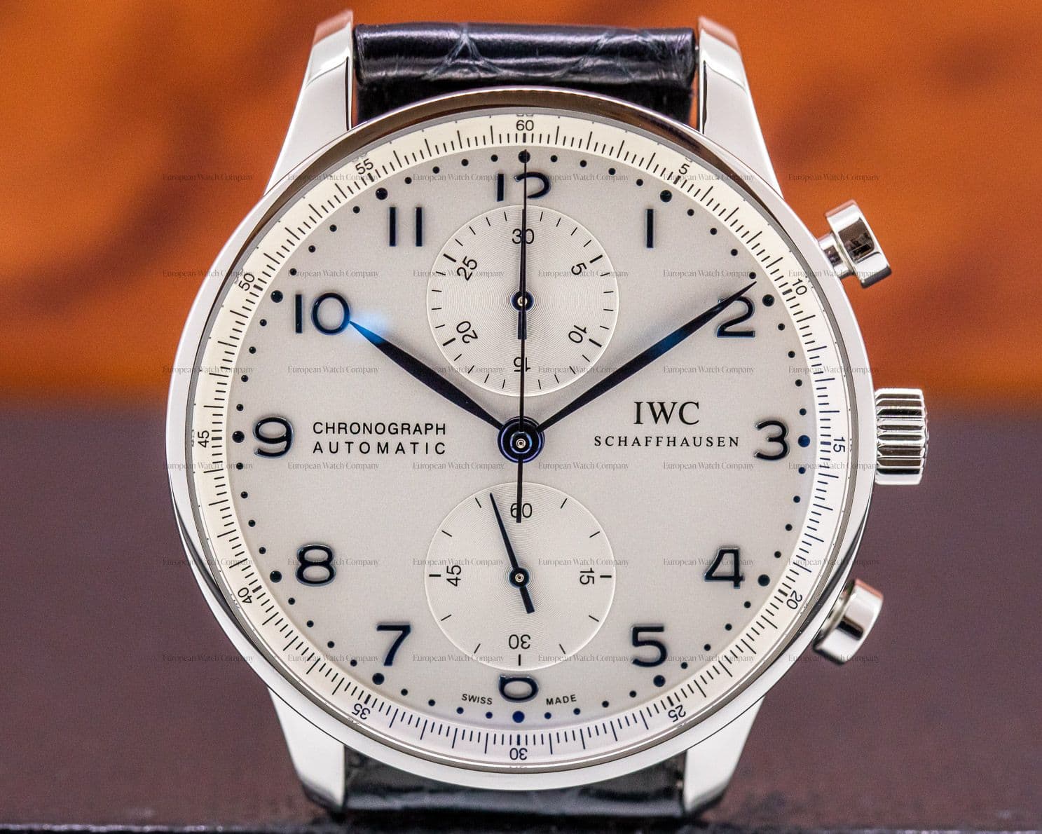 IWC Portuguese Chronograph SS Silver Dial / Blue Numerals