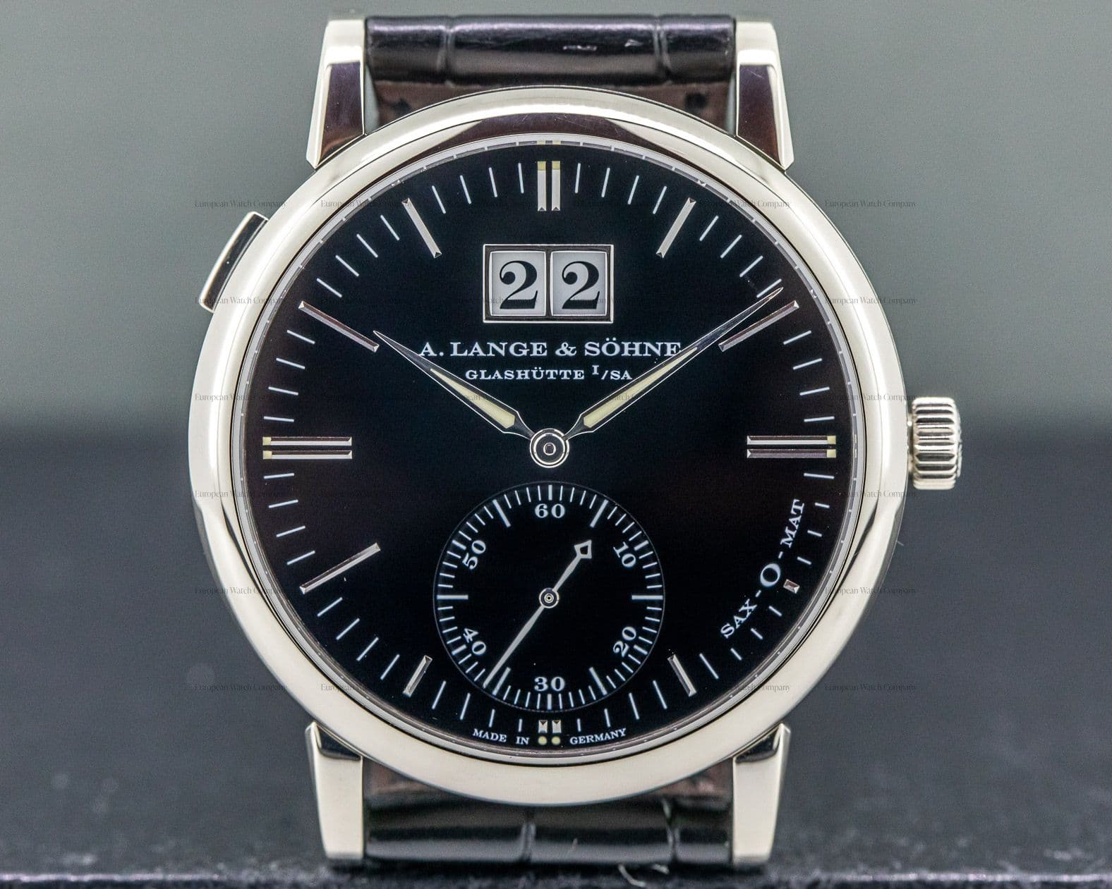 A. Lange and Sohne Langematik Big Date "Sax-O-Mat" Black Dial 18K White Gold