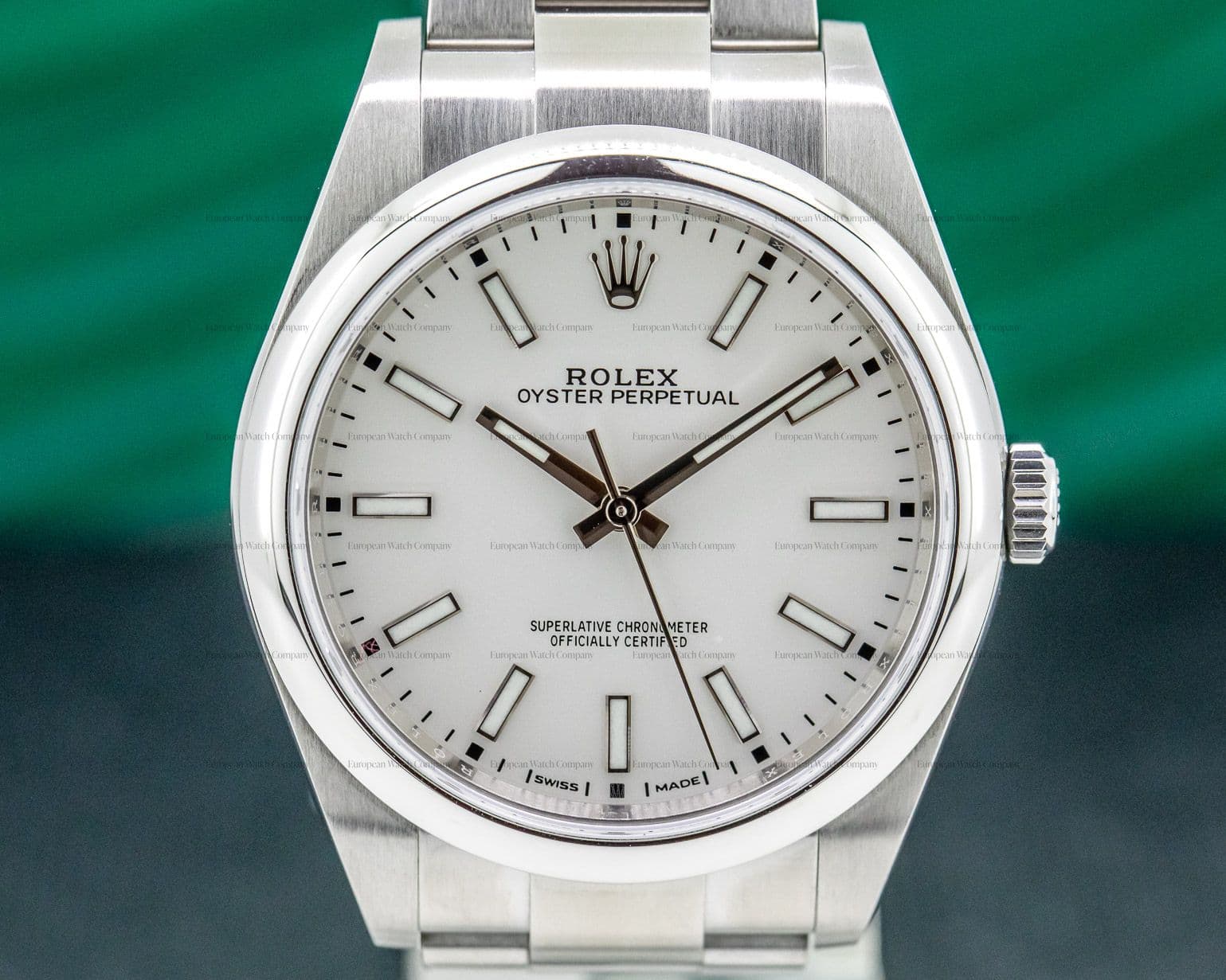 Rolex Oyster Perpetual SS White Stick Dial 