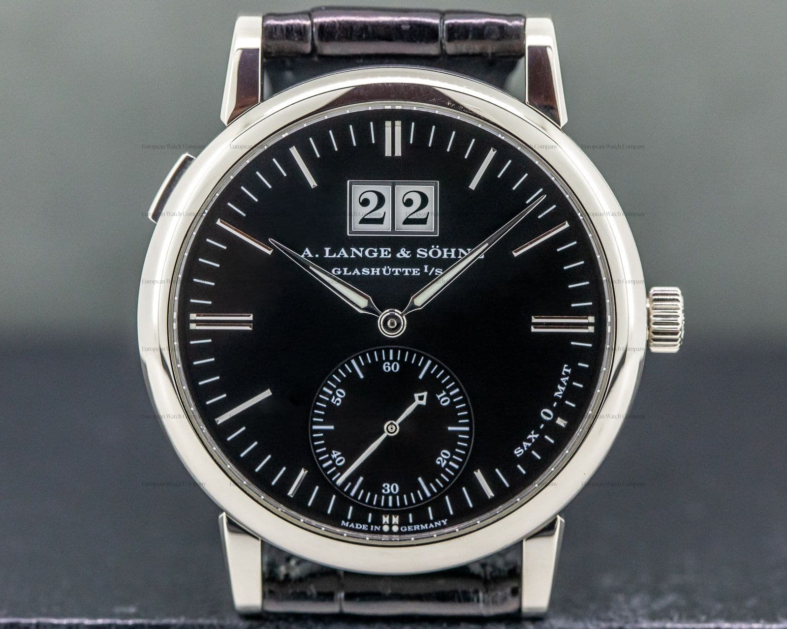 A. Lange and Sohne Langematik Big Date "Sax-O-Mat" Black Dial 18K White Gold