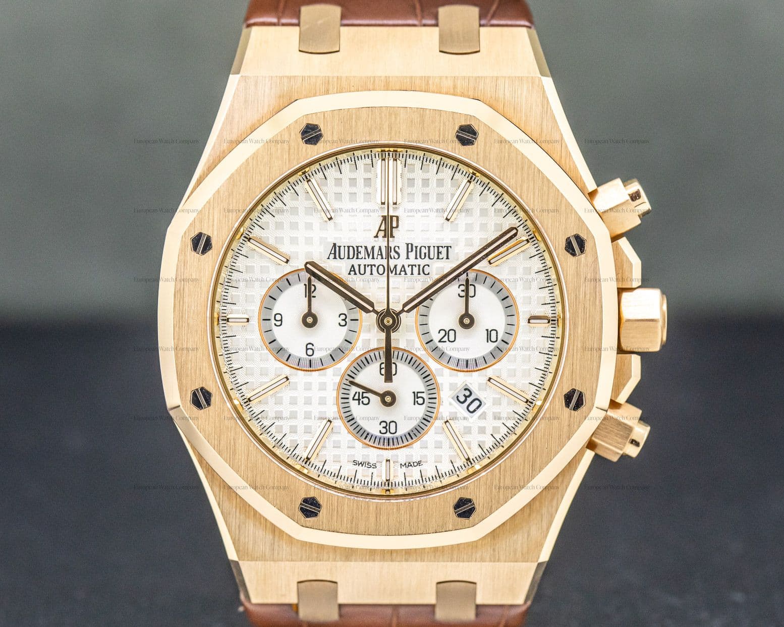 Audemars Piguet Royal Oak Chronograph Silver Dial / Brown Strap 