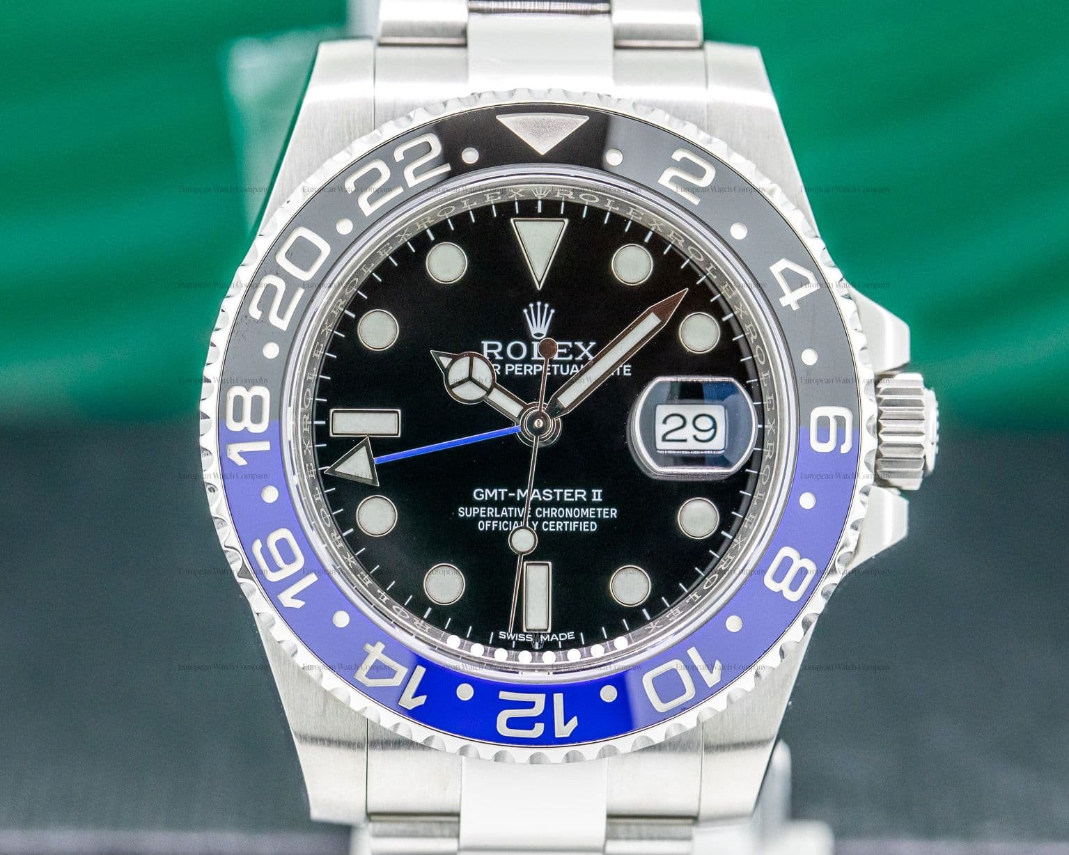 Rolex GMT Master II Ceramic Black & Blue "Batman" SS 